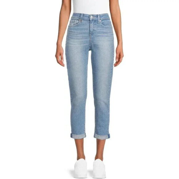 Signature Levi Straus Womens Size 22 Mid Rise Slim Fit Boyfriend Jeans LightWash - Picture 1 of 8